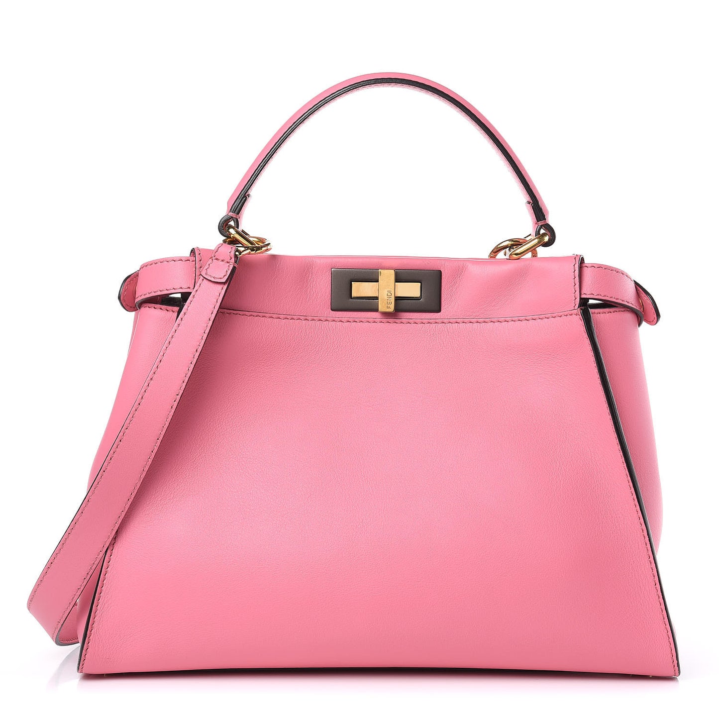 Vitello Seta Medium Peekaboo Iconic Satchel Pink