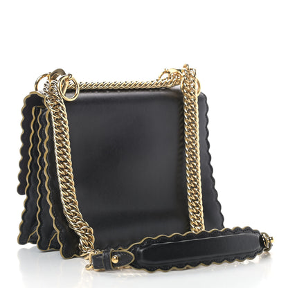 Fendi Vitello Liberty Scalloped Studded Small Kan I Shoulder Bag Black 3 of 9