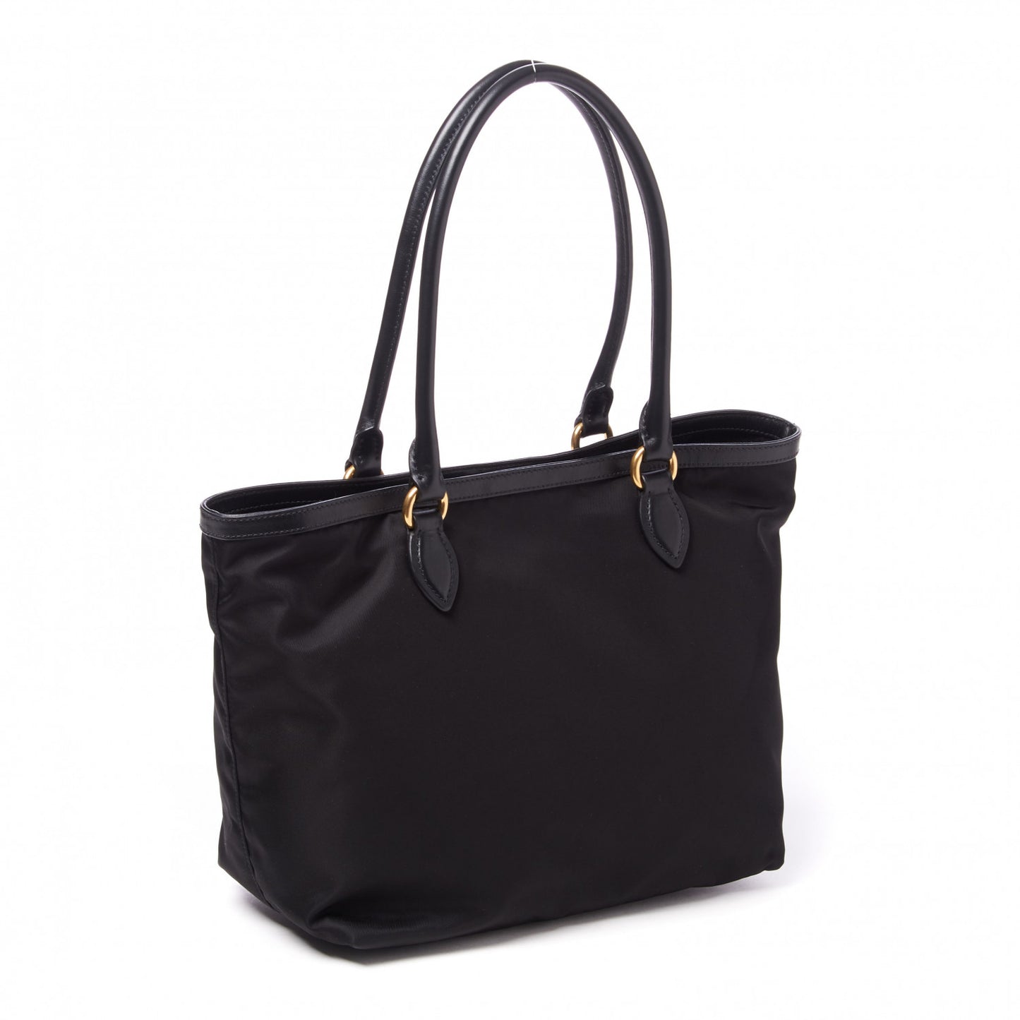 Tessuto Nylon Soft Calf Shopping Tote Black