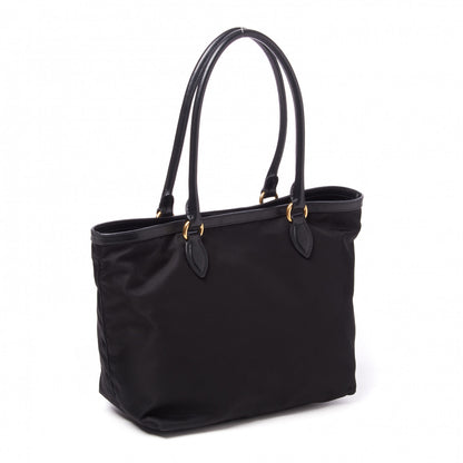 Prada Tessuto Nylon Soft Calf Shopping Tote Black 2 of 8