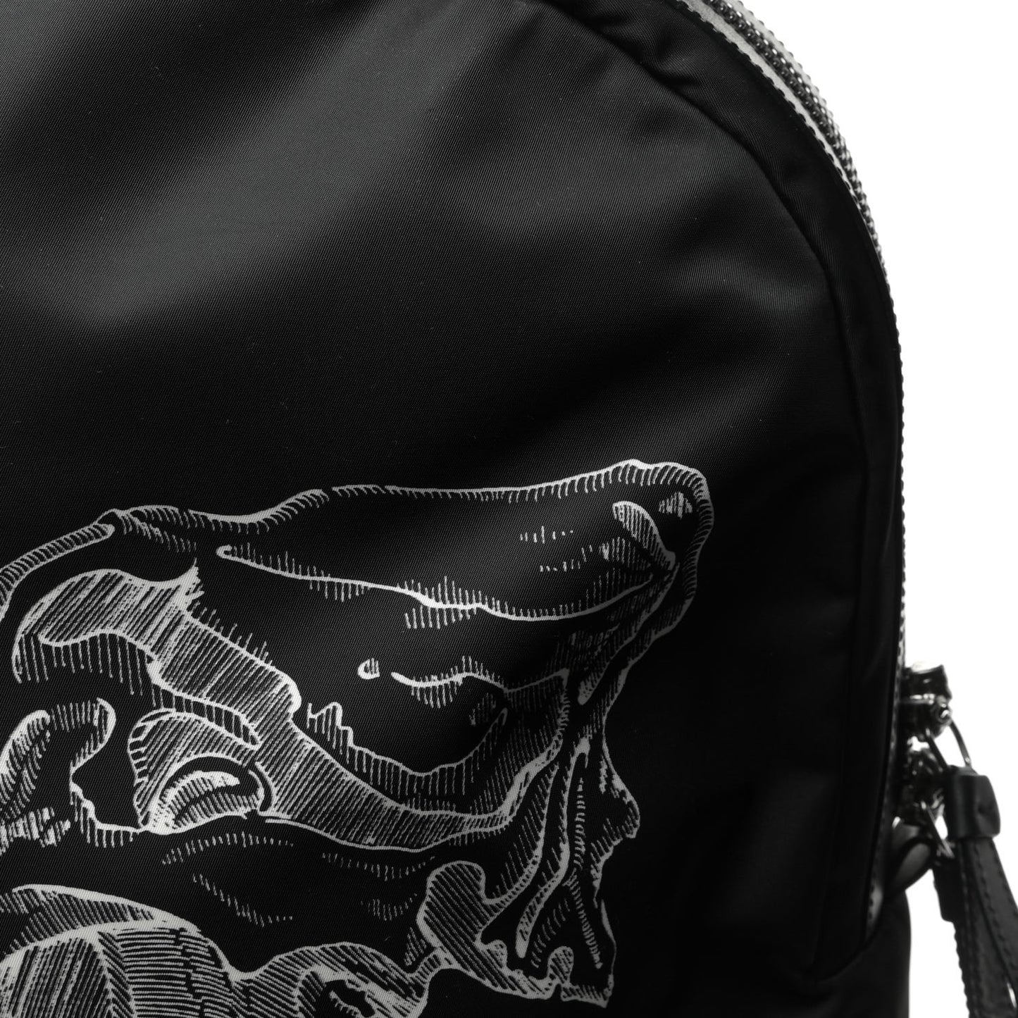 Nylon Lion Skull Backpack Black