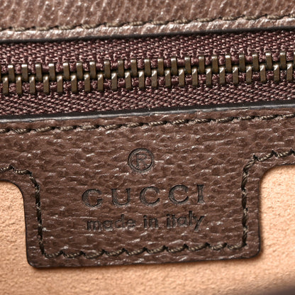 Gucci GG Supreme Monogram Textured Dollar Calfskin Web Small Ophidia Padlock Top Handle Bag Beige Ebony New Acero 6 of 11