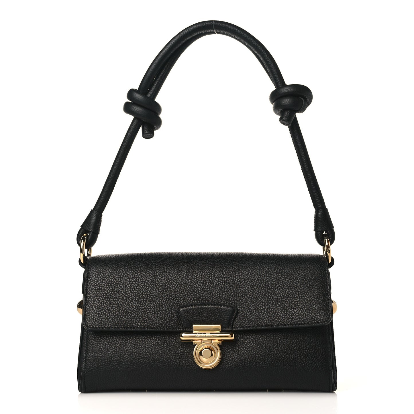 Calfskin Glam Shoulder Bag Black