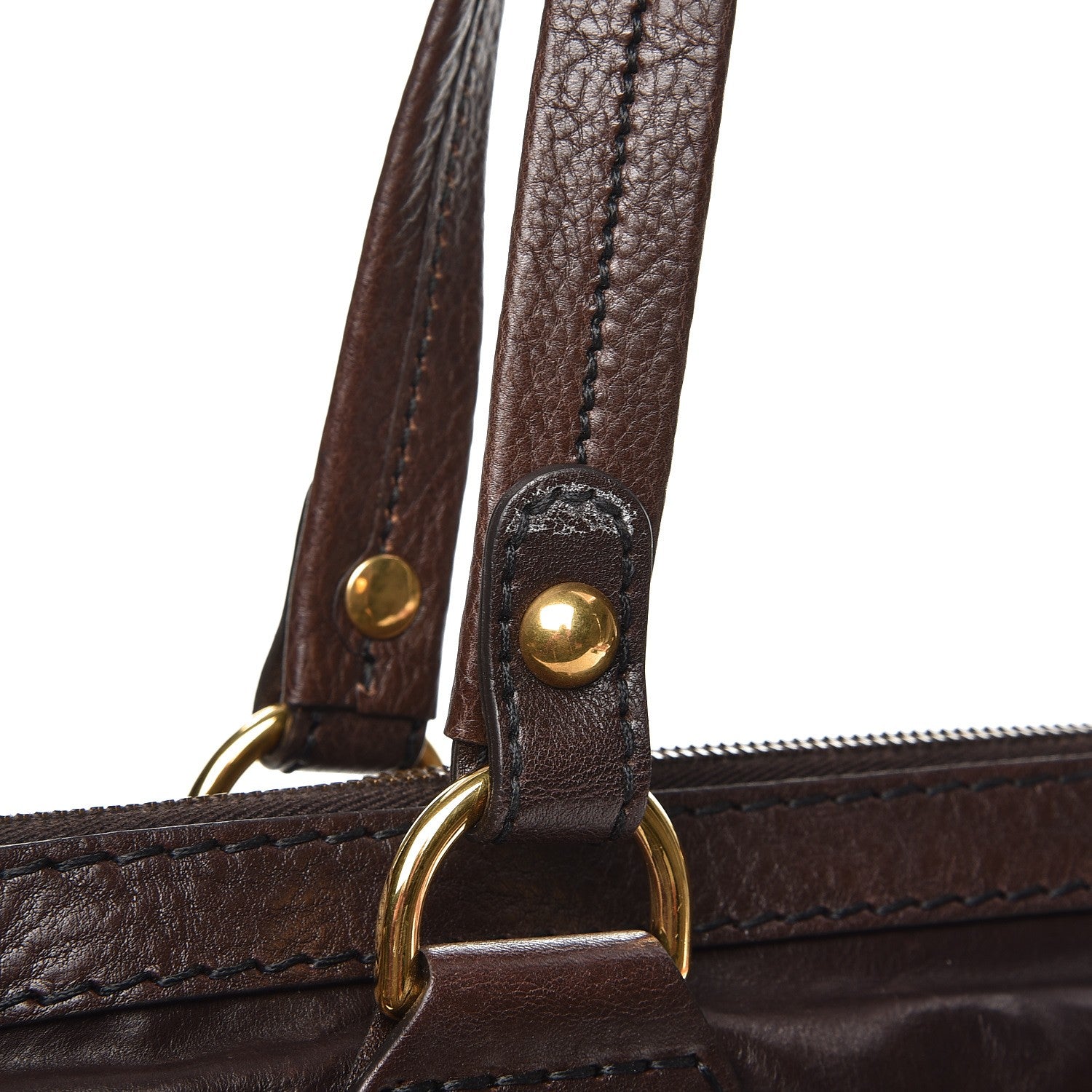 Gucci Calfskin Small Babouska Tote Dark Brown 8 of 10