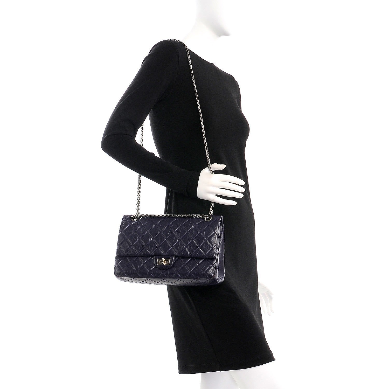 Chanel Aged Calfskin Quilted 2.55 Reissue 226 Flap Dark Purple 2 of 11