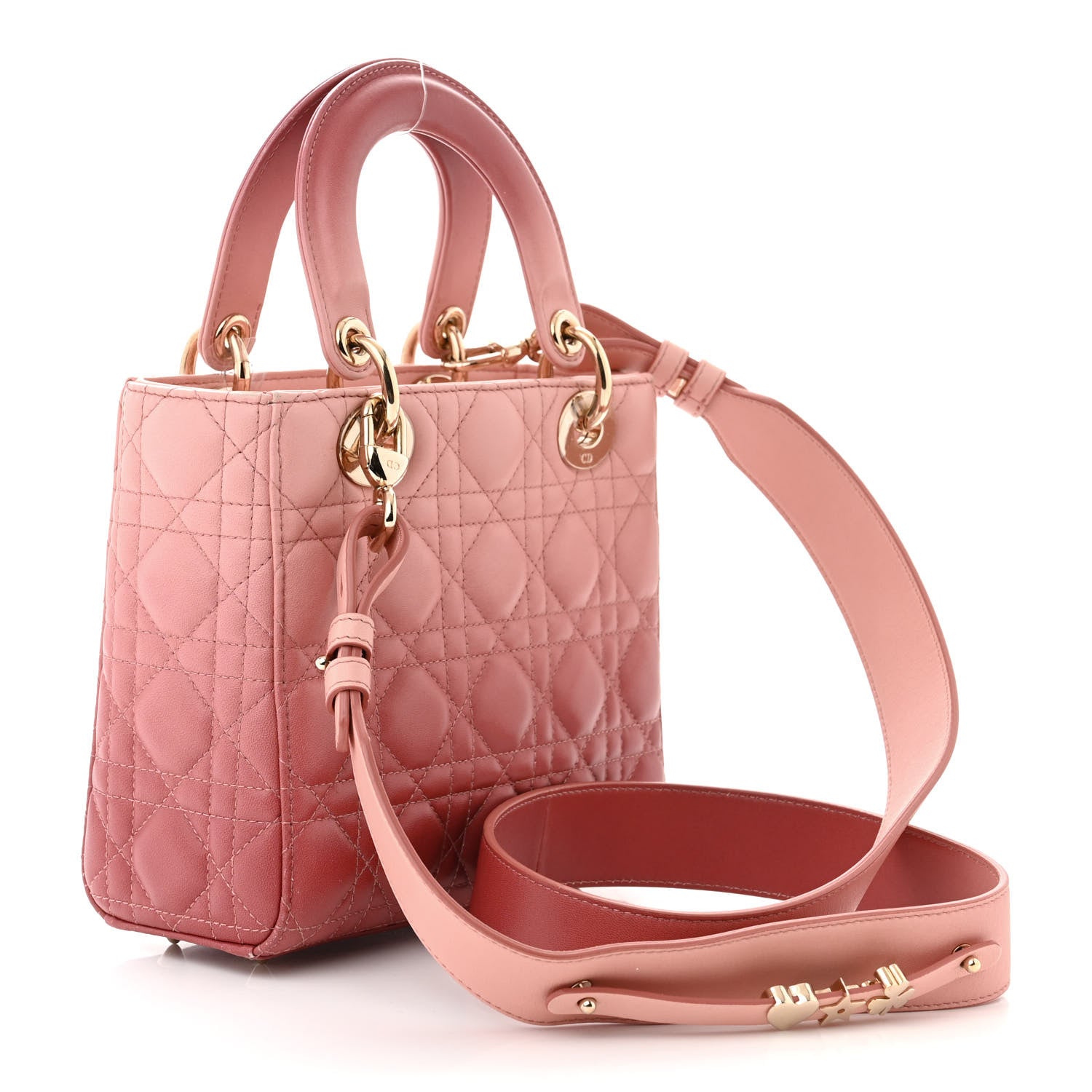 Christian Dior Lambskin Cannage Gradient Small My ABCDior Lady Dior Pink 3 of 11