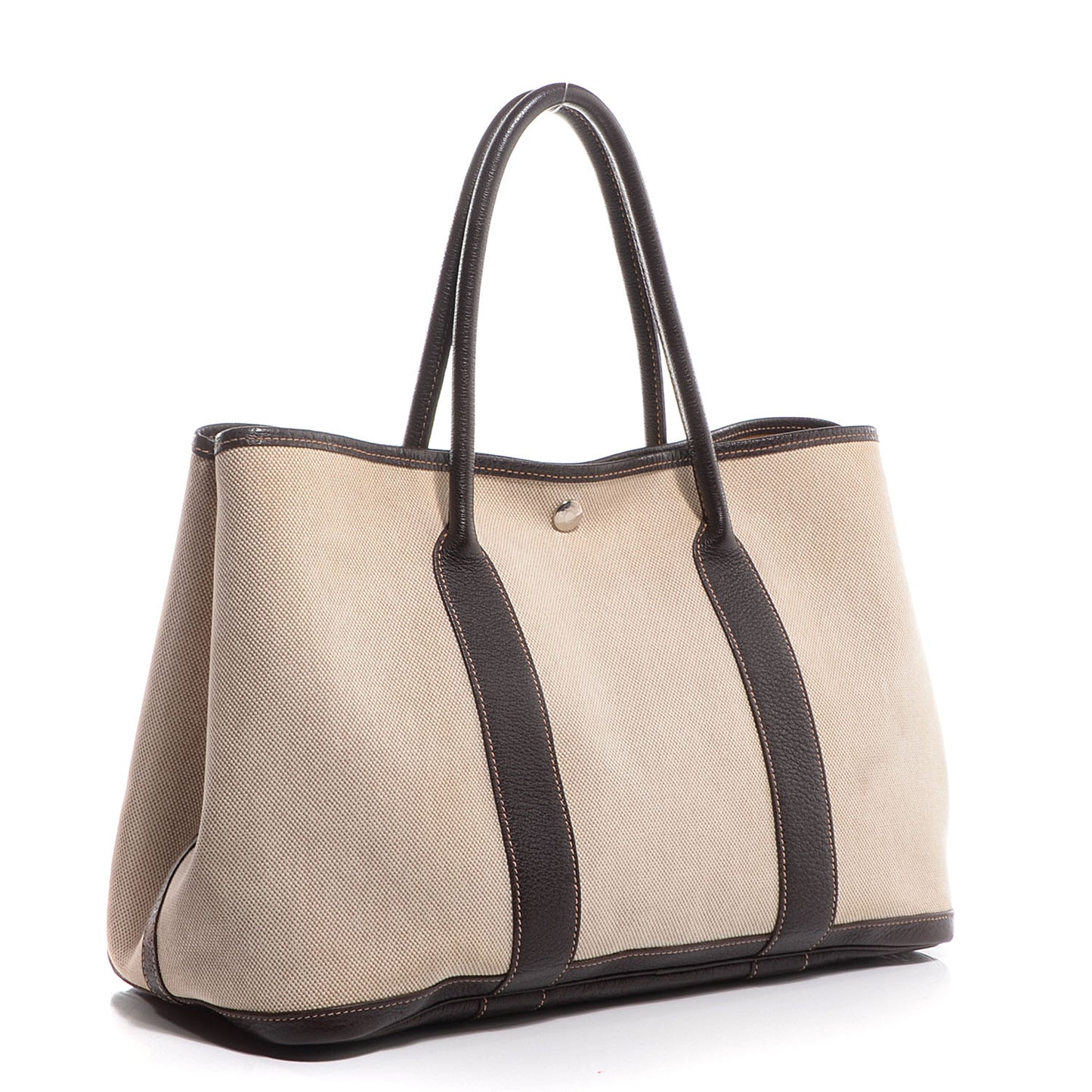 Toile Leather Garden Party Tote 36 MM Brown