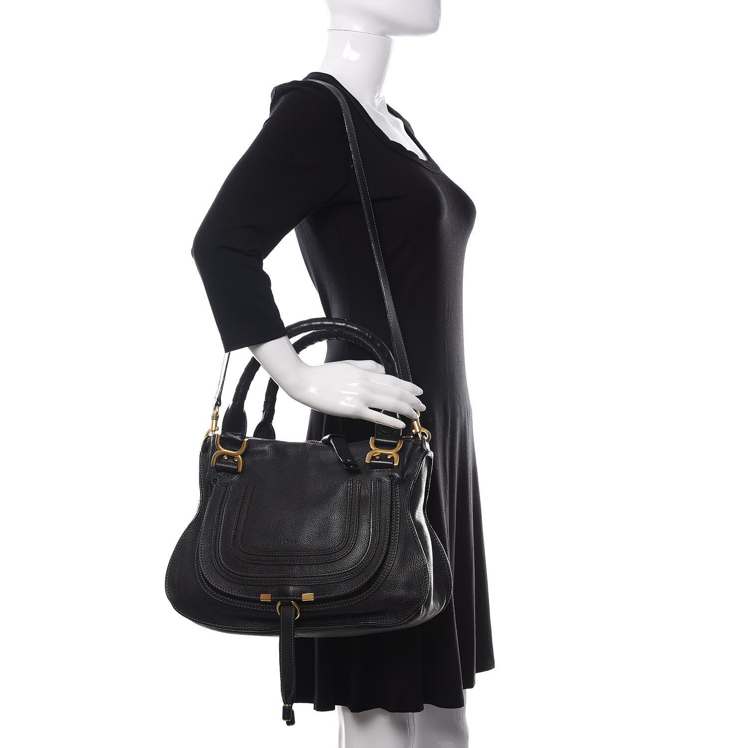 Chloe Calfskin Medium Marcie Satchel Black 2 of 18