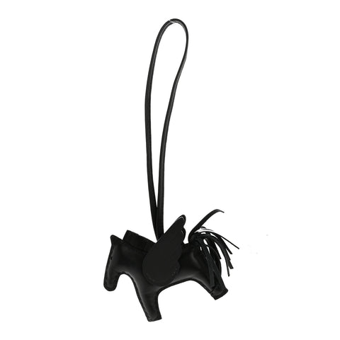 Milo Lambskin Grigri Rodeo Pegase Horse Bag Charm PM So Black