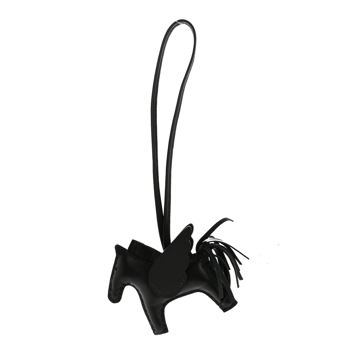 Milo Lambskin Grigri Rodeo Pegase Horse Bag Charm PM So Black