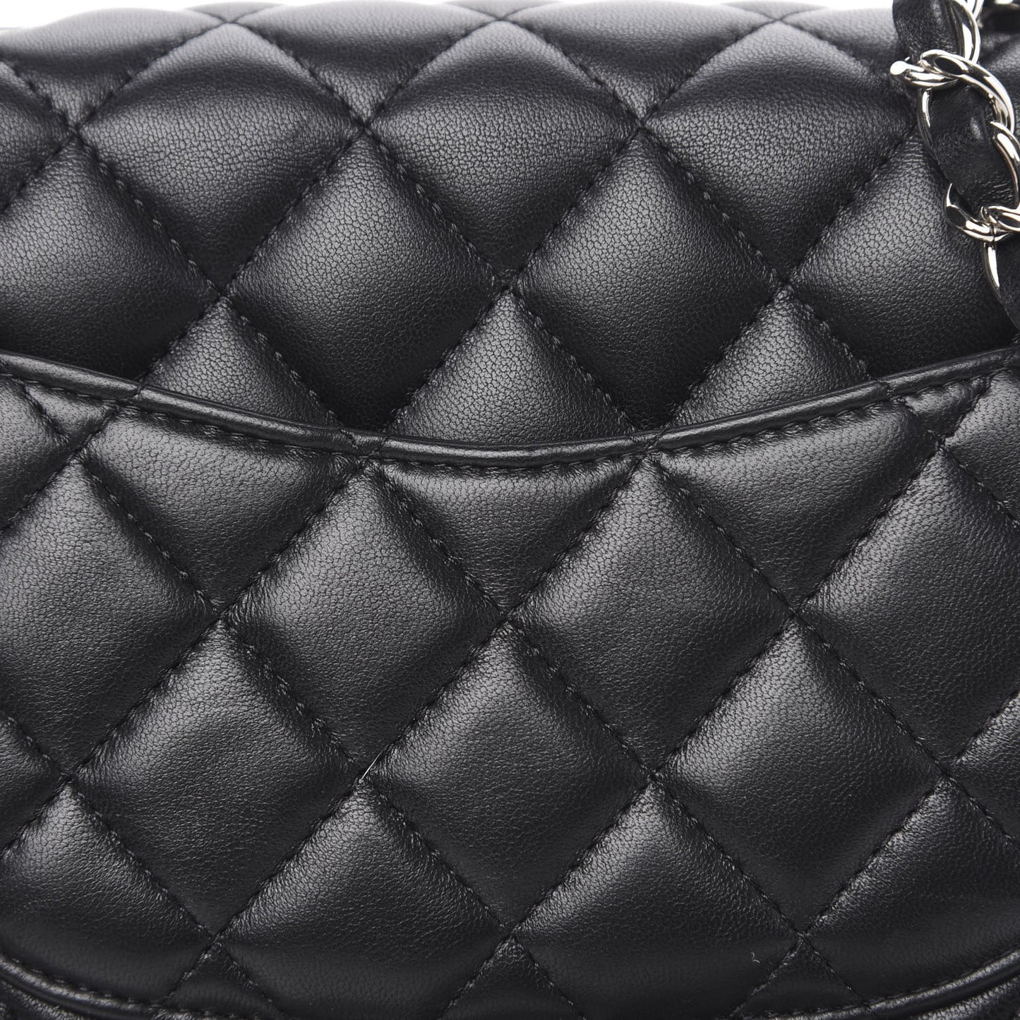 Lambskin Quilted Mini Square Flap Black