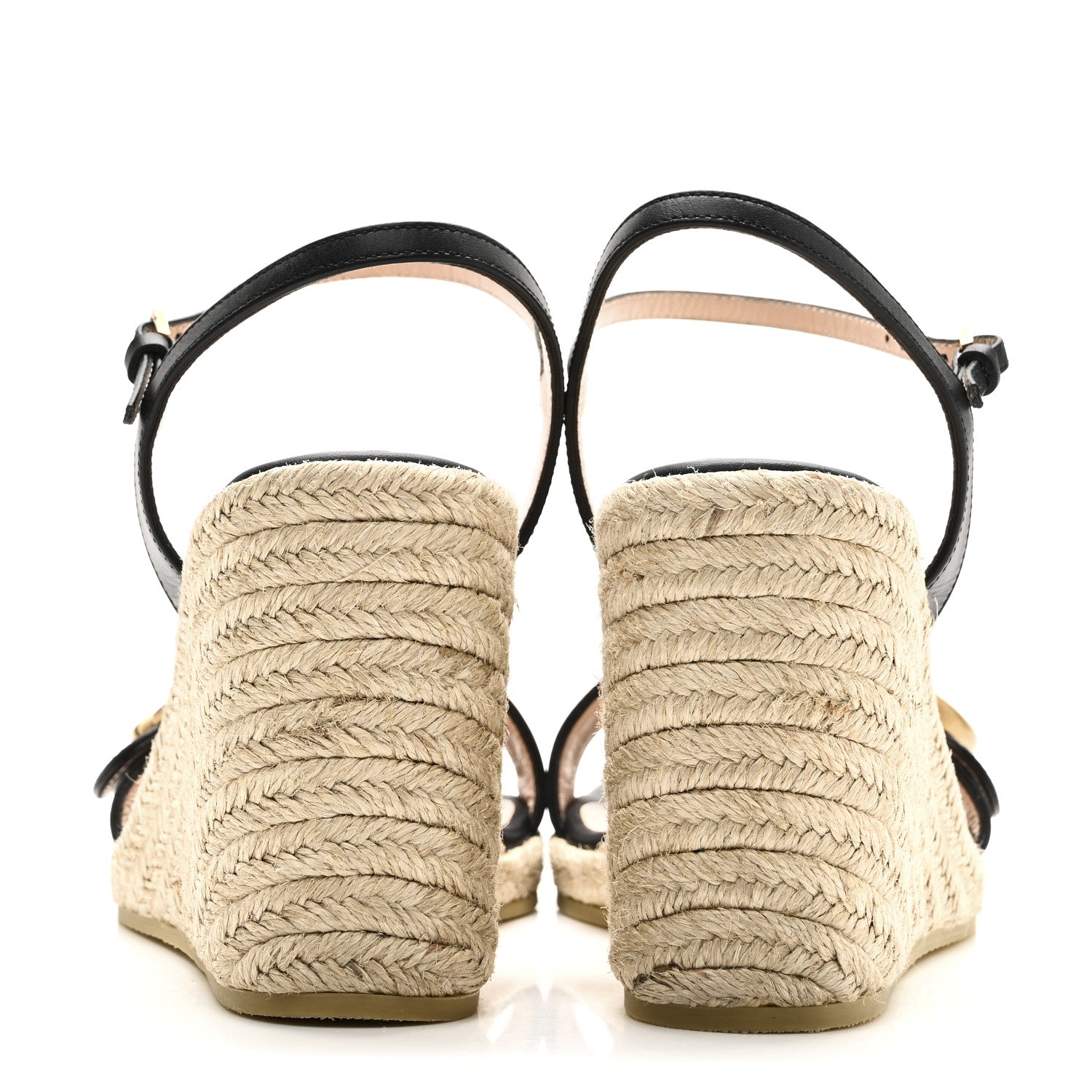 Gucci Galassia Aitana Espadrille 10/95mm Wedge Sandals 36.5 Black 6 of 12