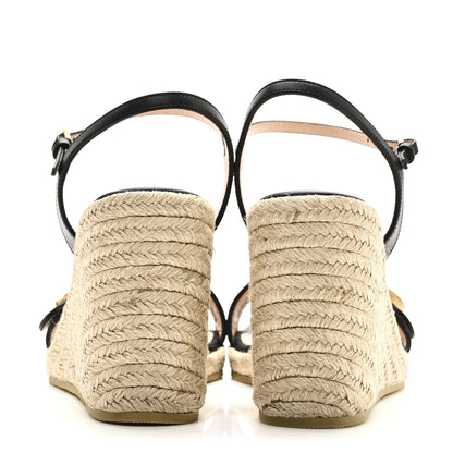 Gucci Galassia Aitana Espadrille 10/95mm Wedge Sandals 36.5 Black 6 of 12