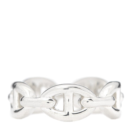 Hermes Sterling Silver PM Chaine d'Ancre Enchainee Band Ring 53 6.25 1 of 6