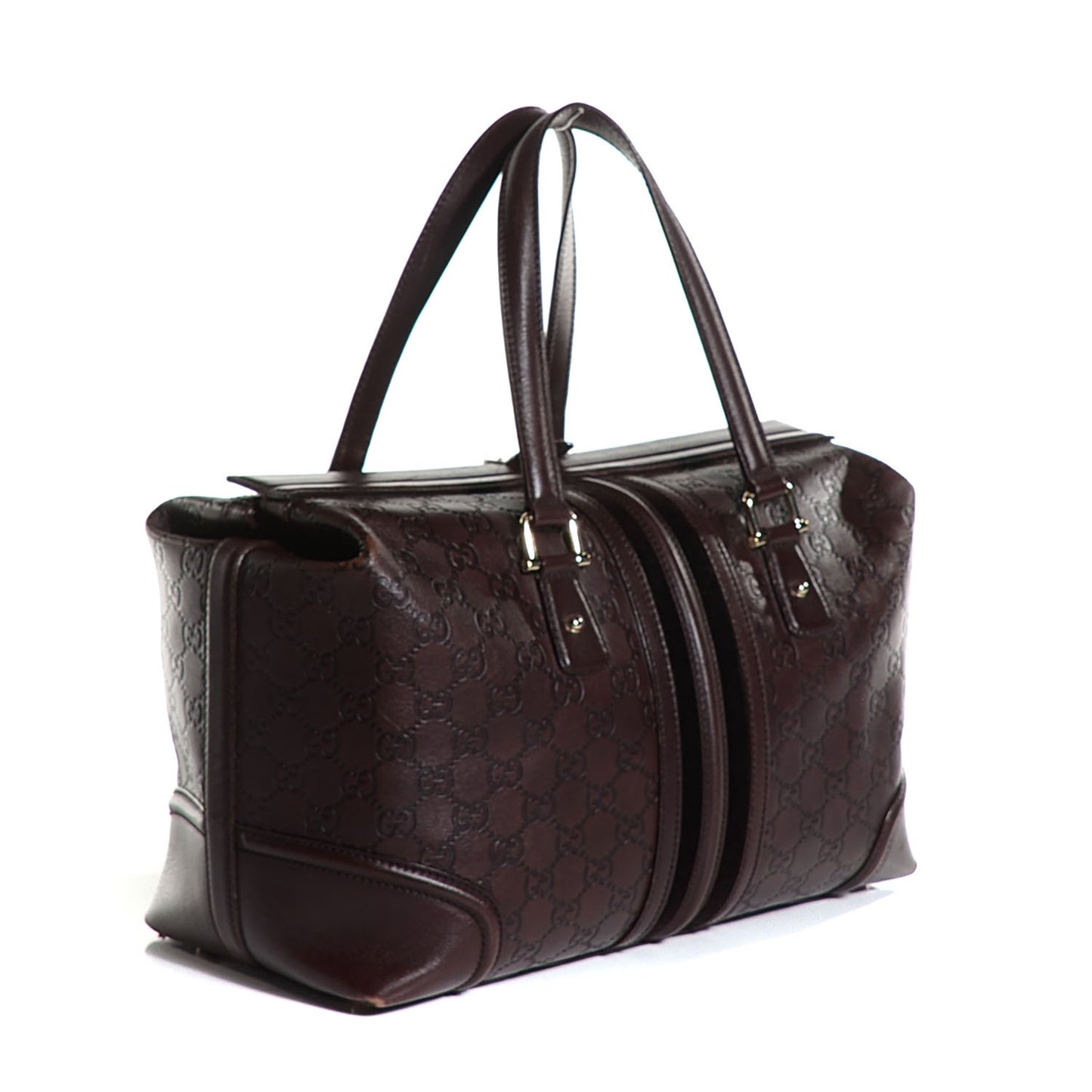 Guccissima Large Treasure Boston Dark Brown