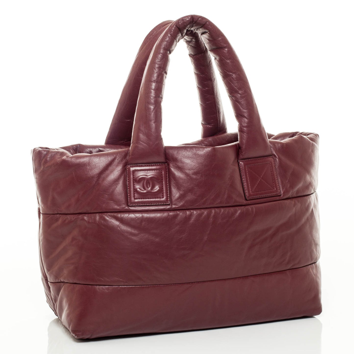 Lambskin Quilted Medium Coco Cocoon Reversible Tote Black