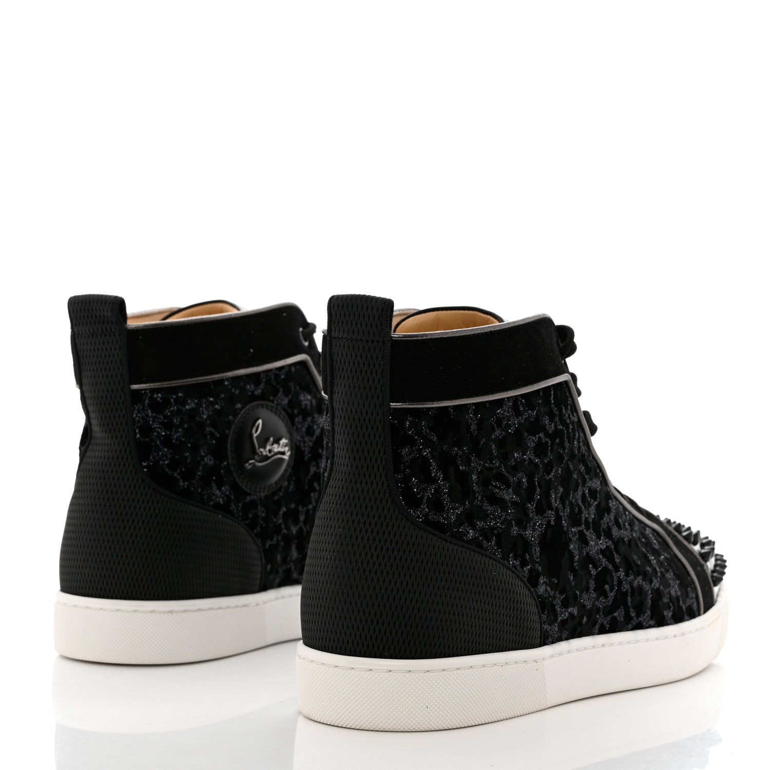 Christian Louboutin Velvet Lou Spikes Orlato Sneakers 46 Black Dark Gunmetal 4 of 8