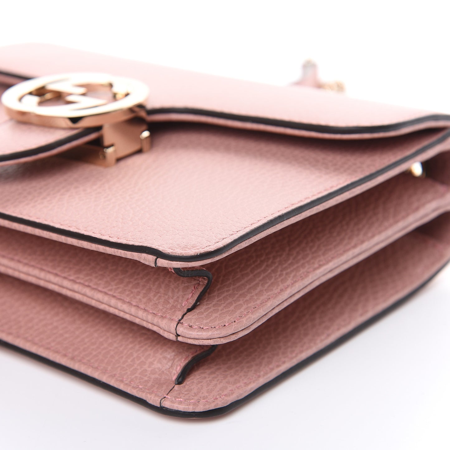 Dollar Calfskin Small Interlocking G Shoulder Bag Soft Pink