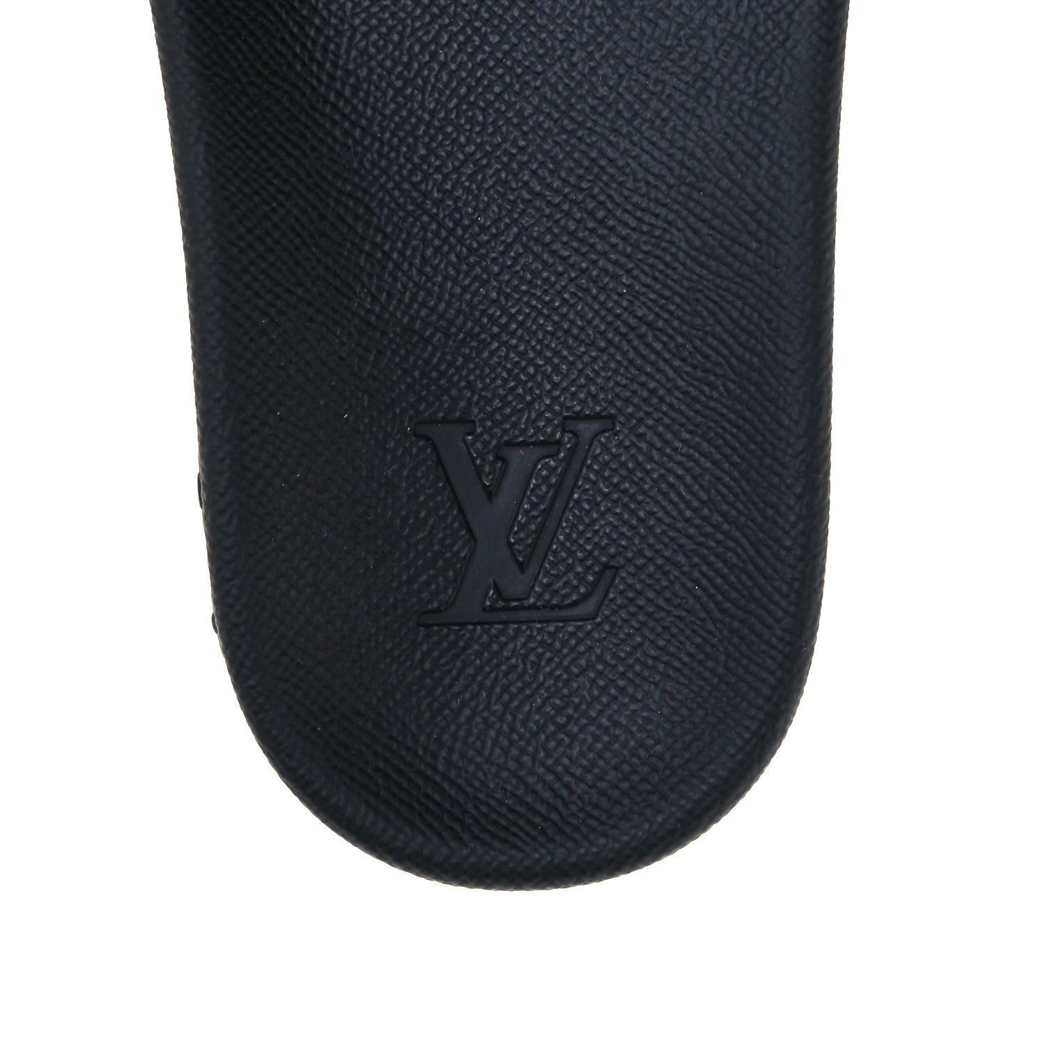 Louis Vuitton Rubber Embossed Monogram Mens Waterfront Mules 6 Black 9 of 10