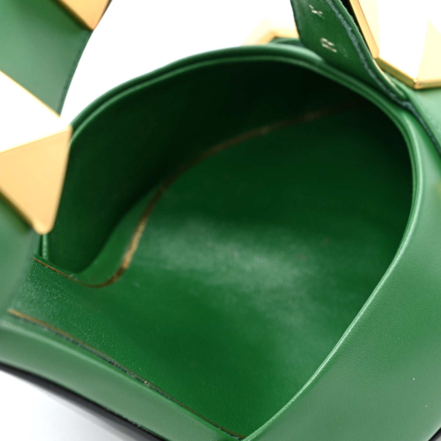 Calfskin Roman Stud Ankle Strap 100mm Pumps 40 Brilliant Green