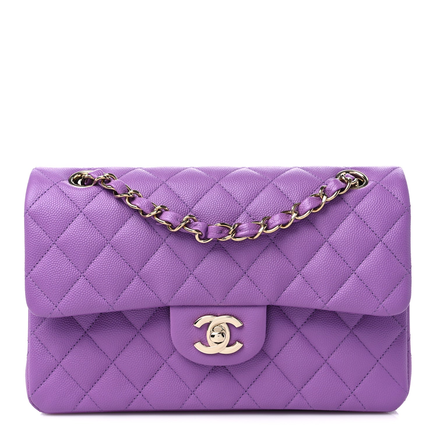 Chanel Lambskin Quilted Small Double Flap Purple 1 of 10