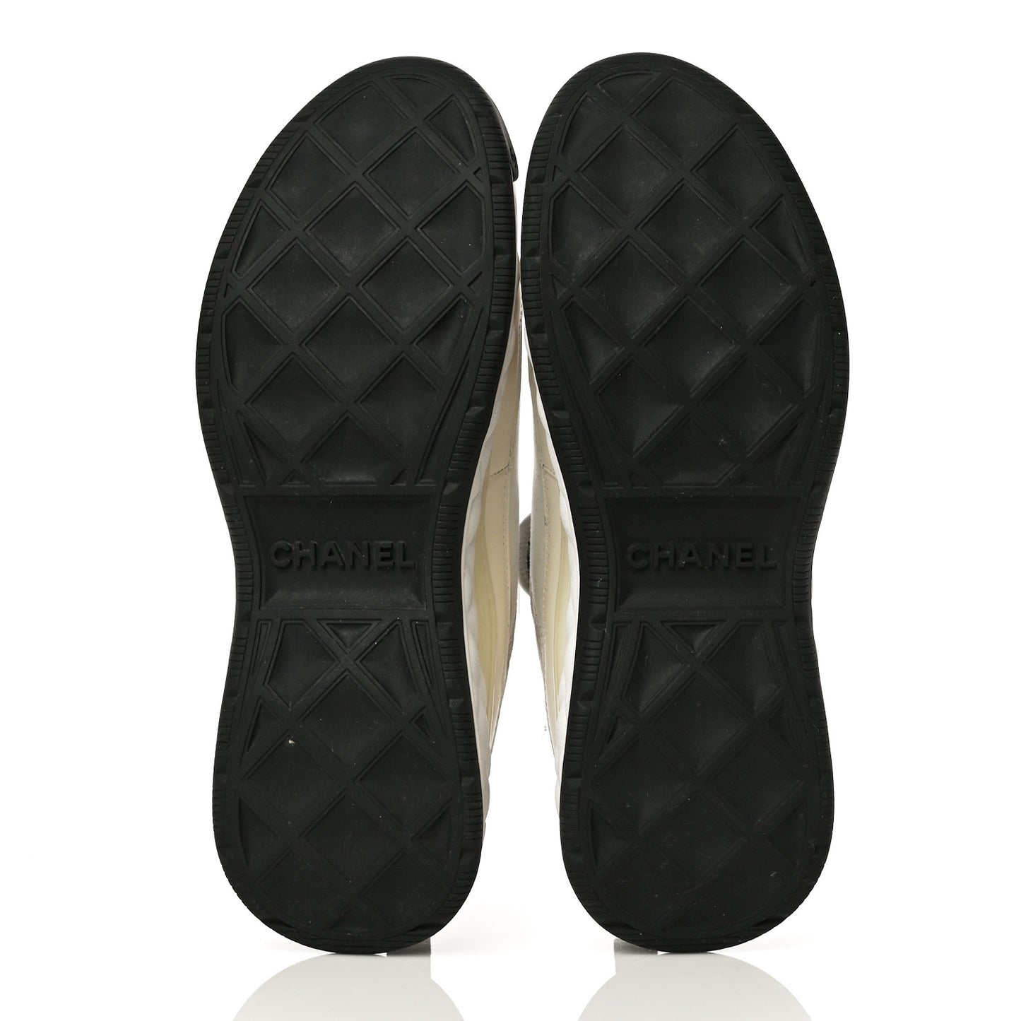 Fabric Calfskin Suede CC Sneakers 41 Ivory Black