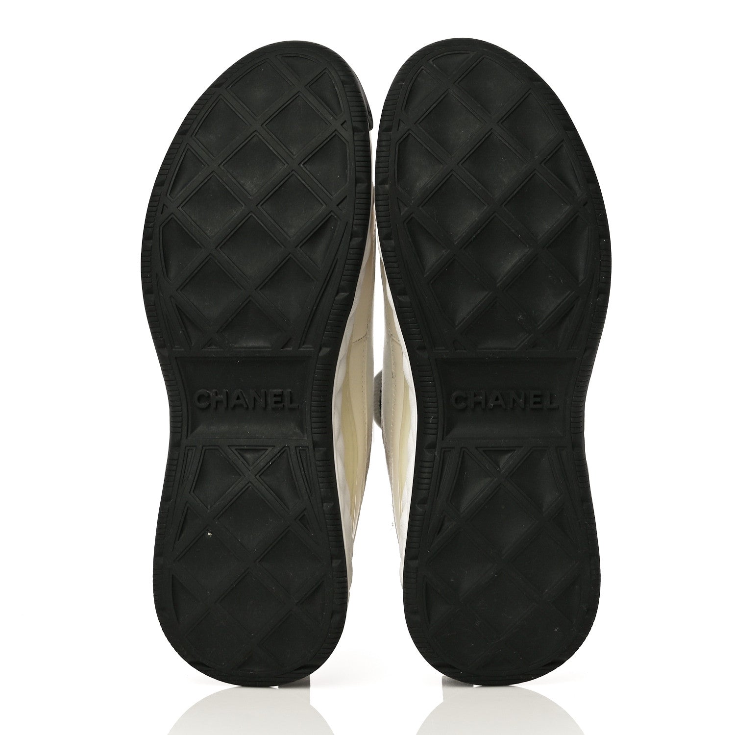 Chanel Fabric Calfskin Suede CC Sneakers 41 Ivory Black 7 of 15