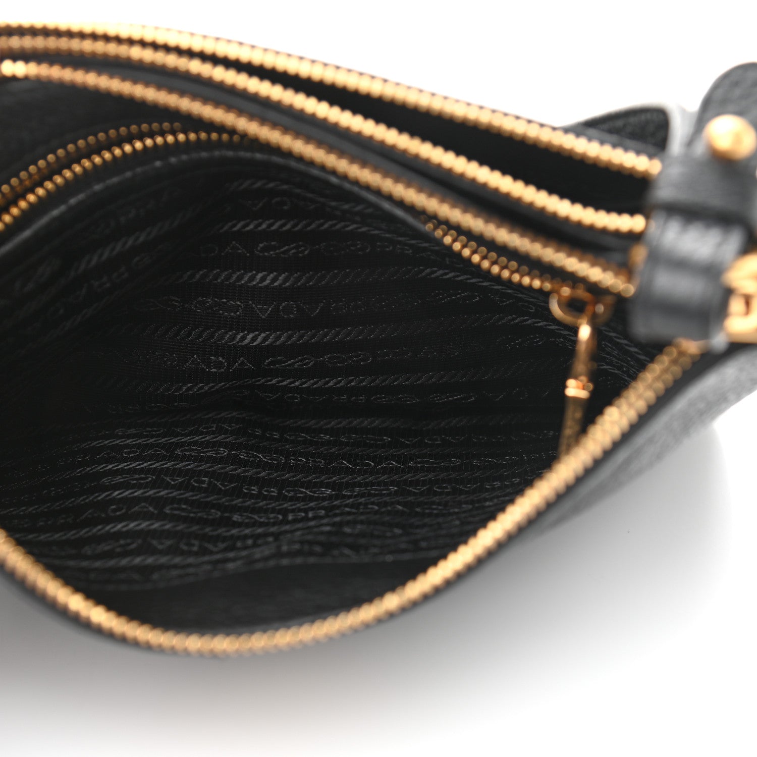 Prada Vitello Daino Double Zip Crossbody Bag Black 6 of 15