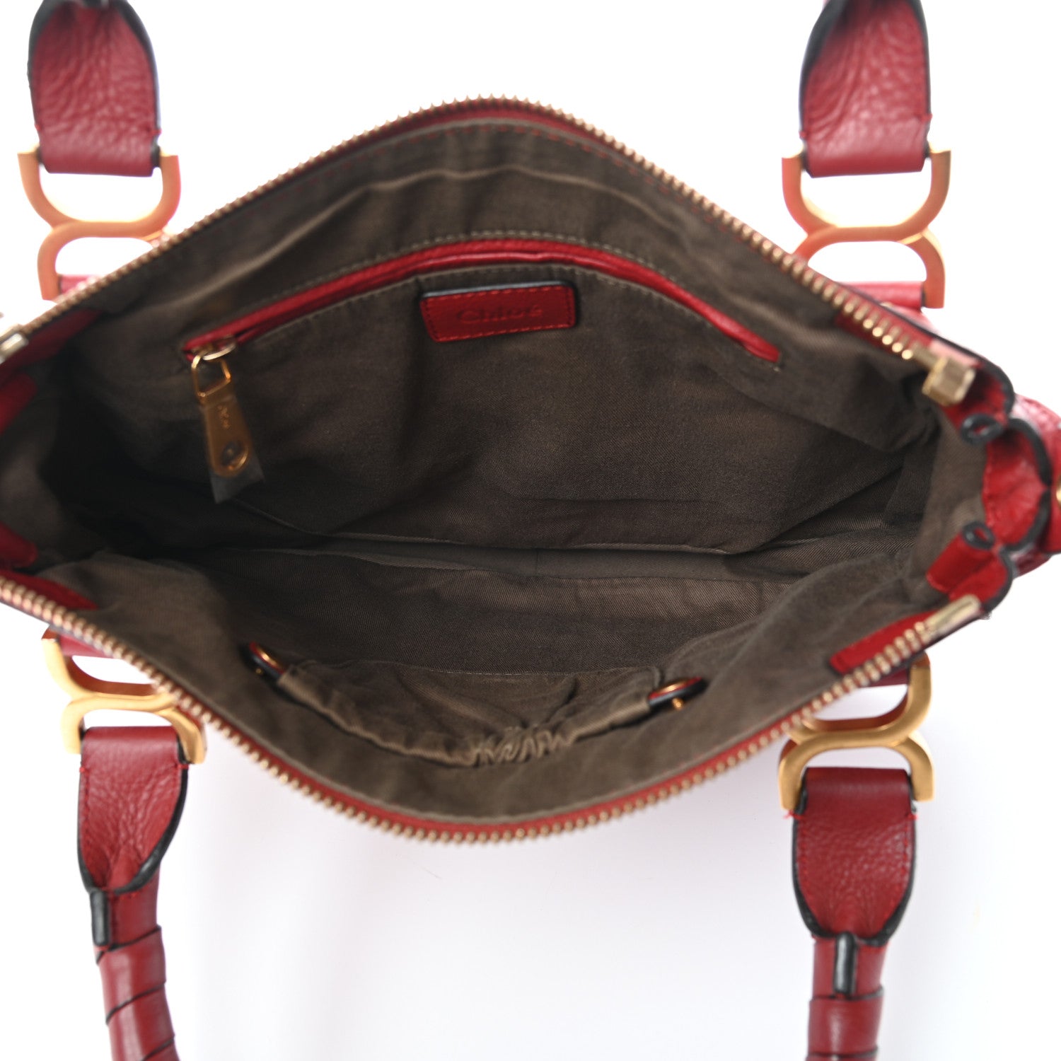 Chloe Calfskin Medium Marcie Satchel Peony Red 5 of 11