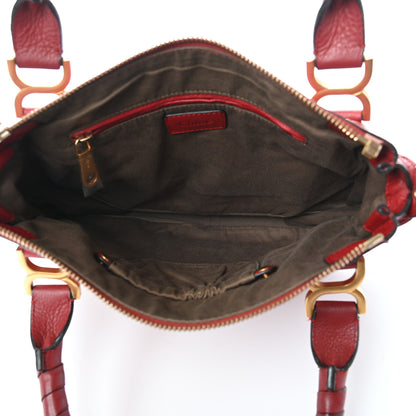 Chloe Calfskin Medium Marcie Satchel Peony Red 5 of 11