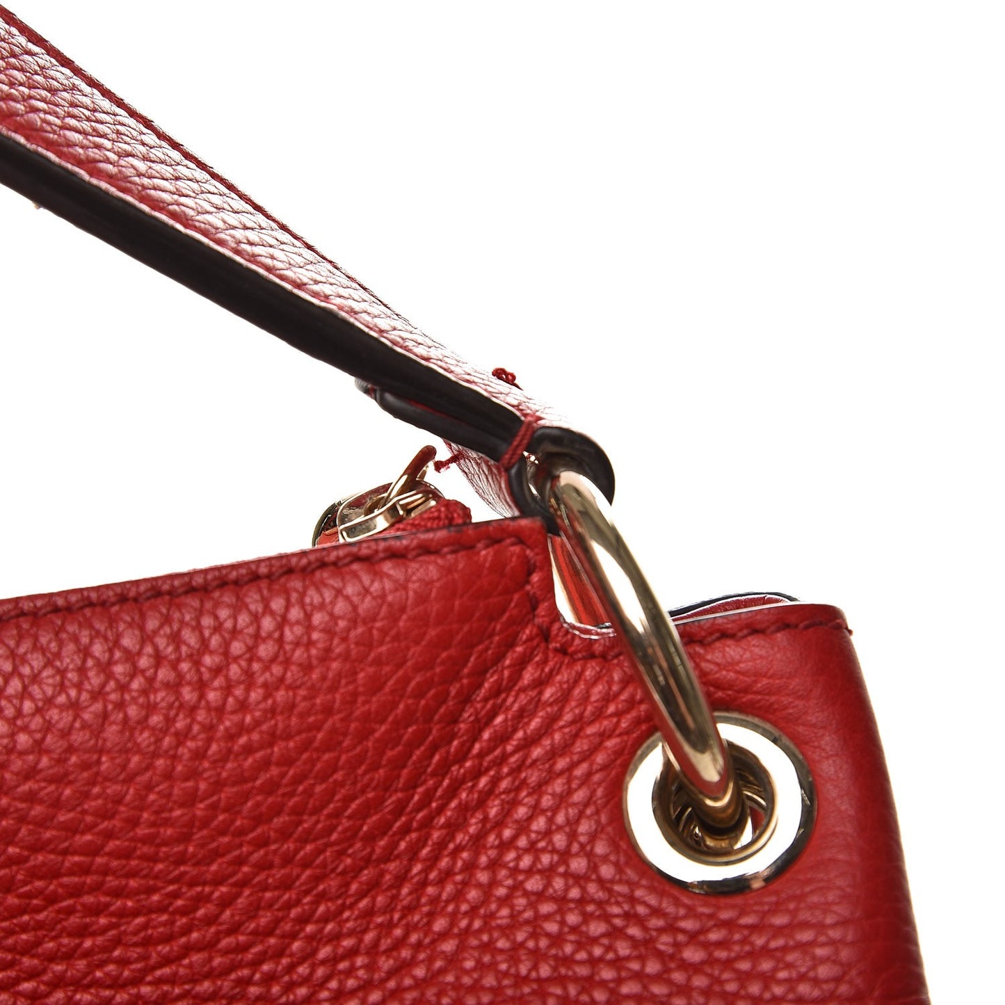 Pebbled Calfskin Large Soho Hobo Tabasco Red