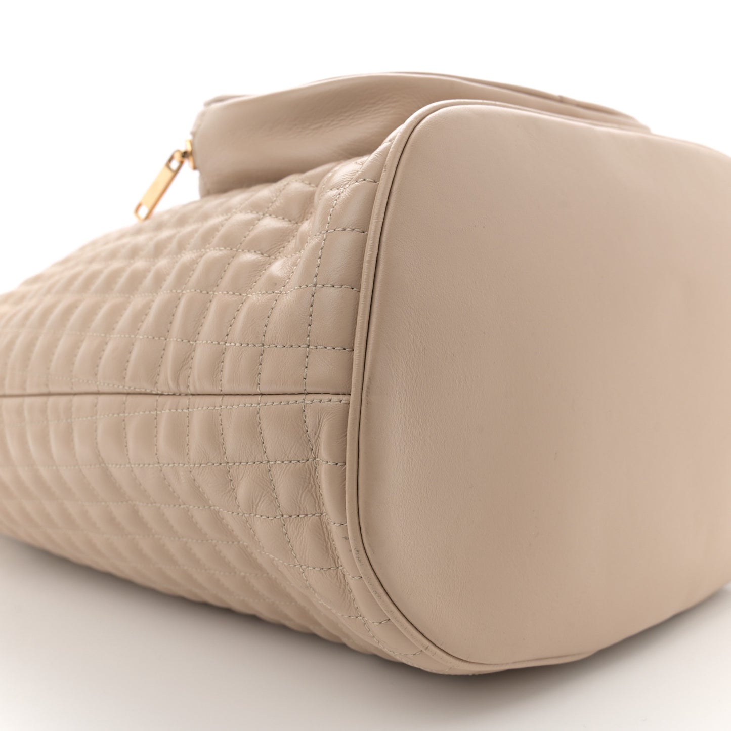 Calfskin Quilted Medium C Backpack Beige