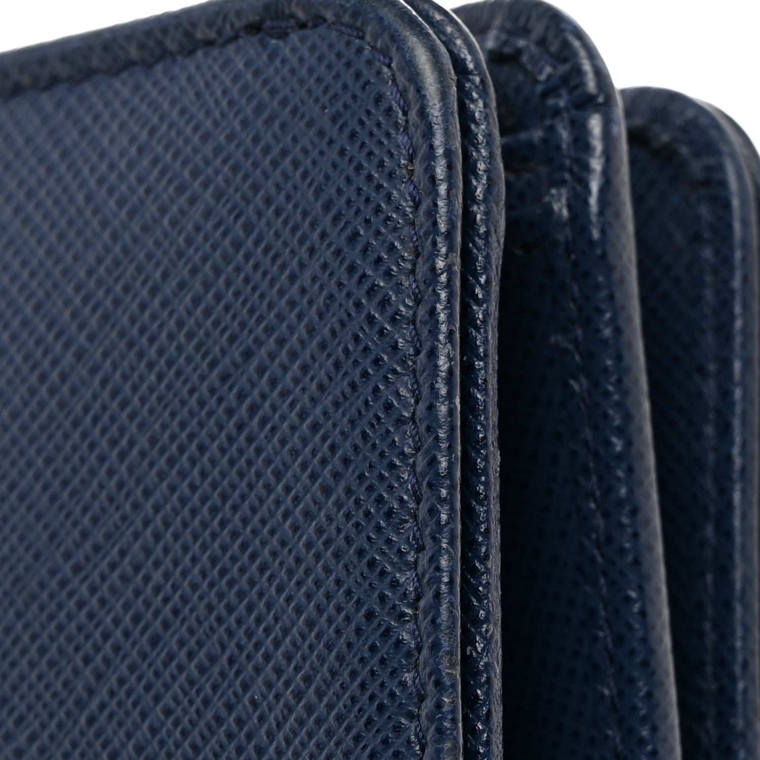 Prada Saffiano Metal Compact Wallet Bluette 11 of 15