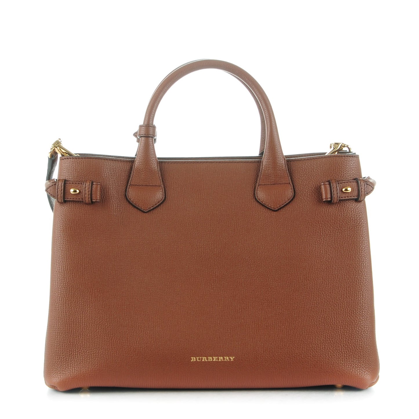Grainy Calfskin House Check Medium Banner Tote Tan