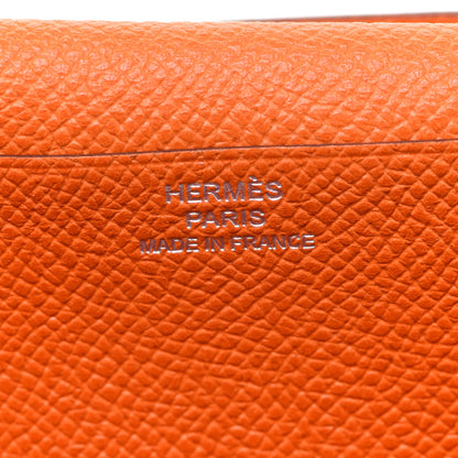 Hermes Epsom Bearn Gusset Wallet Orange 6 of 13