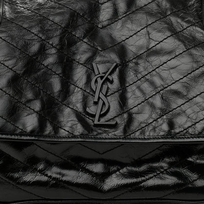 Saint Laurent Crinkled Calfskin Matelasse Monogram Large Niki Chain Satchel Black 8 of 11