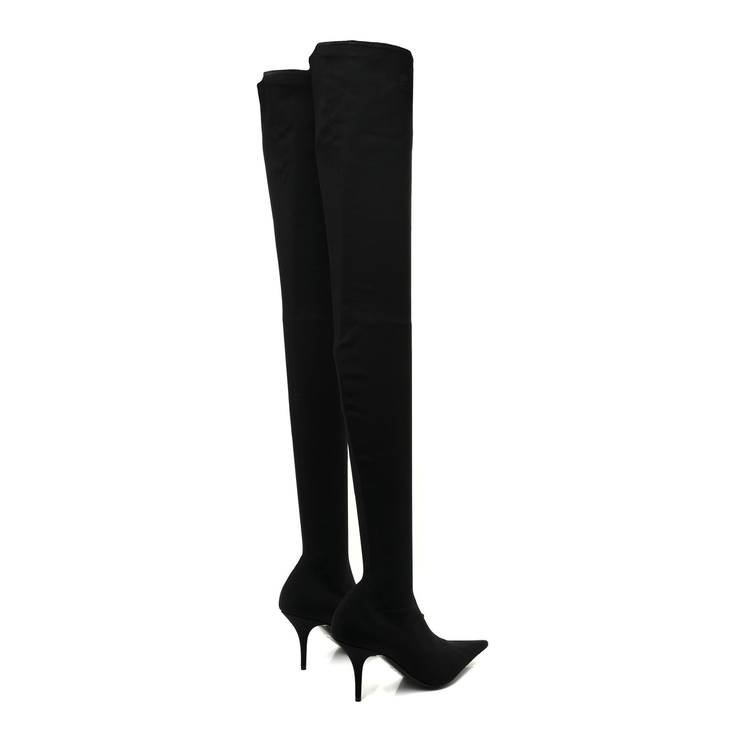 Spandex Pointed Toe Knife Thigh High Boots 38 Black