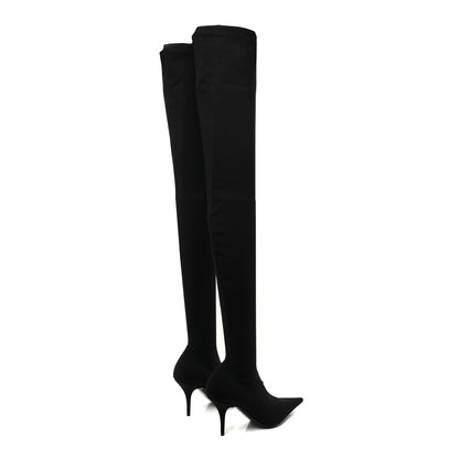 Balenciaga Spandex Pointed Toe Knife Thigh High Boots 38 Black 4 of 7