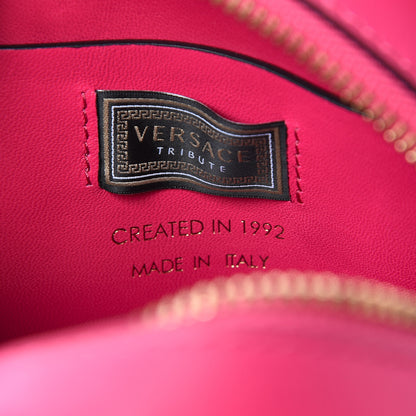 Versace Calfskin Small Medallion Tribute Bowling Bag Pink Red 6 of 9
