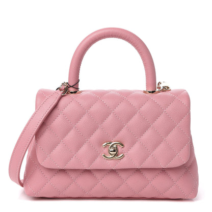 Chanel Caviar Quilted Mini Coco Handle Flap Pink 1 of 11