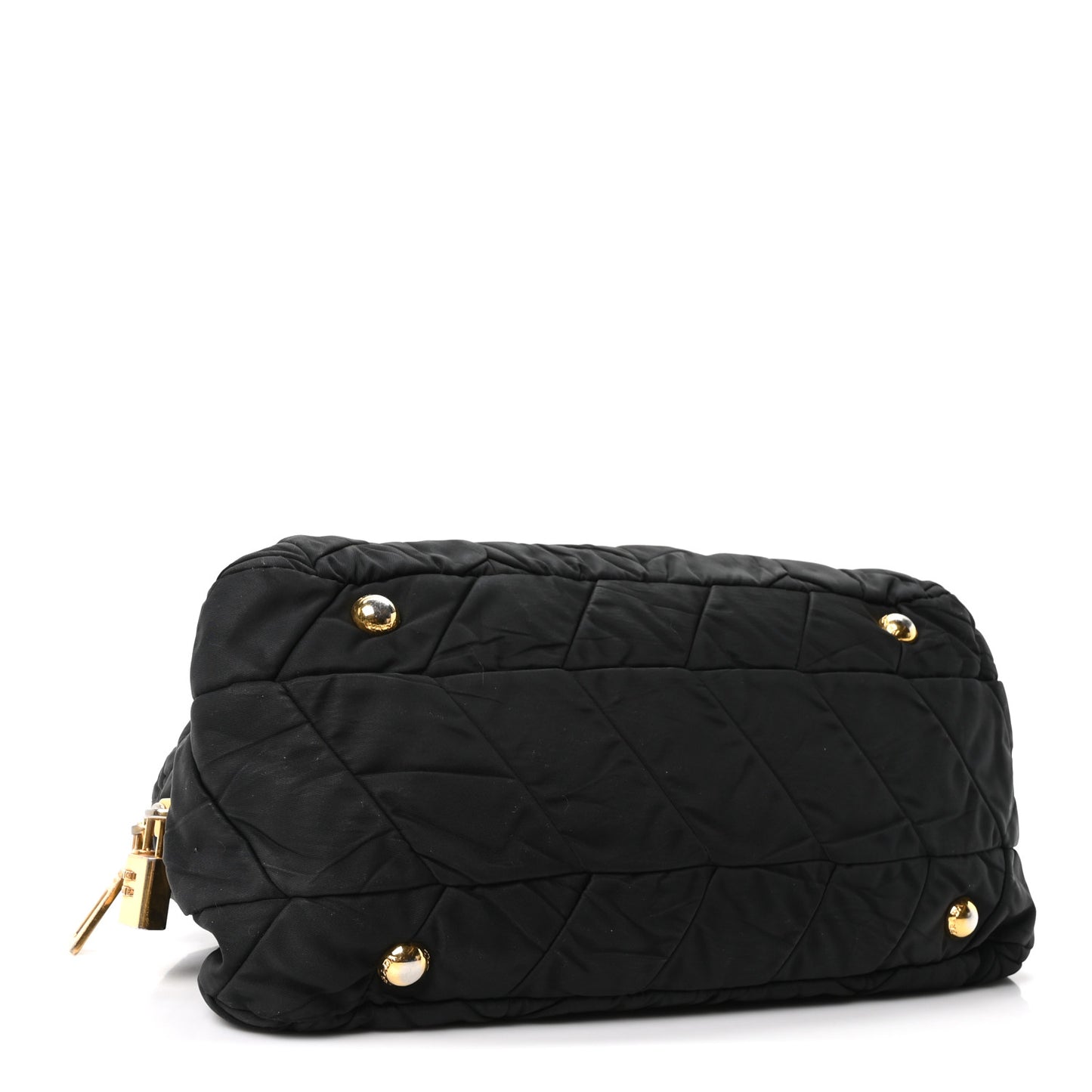 Tessuto Nylon Chevron Catena Bag Black