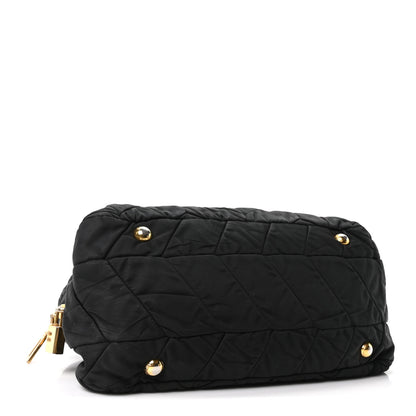 Prada Tessuto Nylon Chevron Catena Bag Black 4 of 10