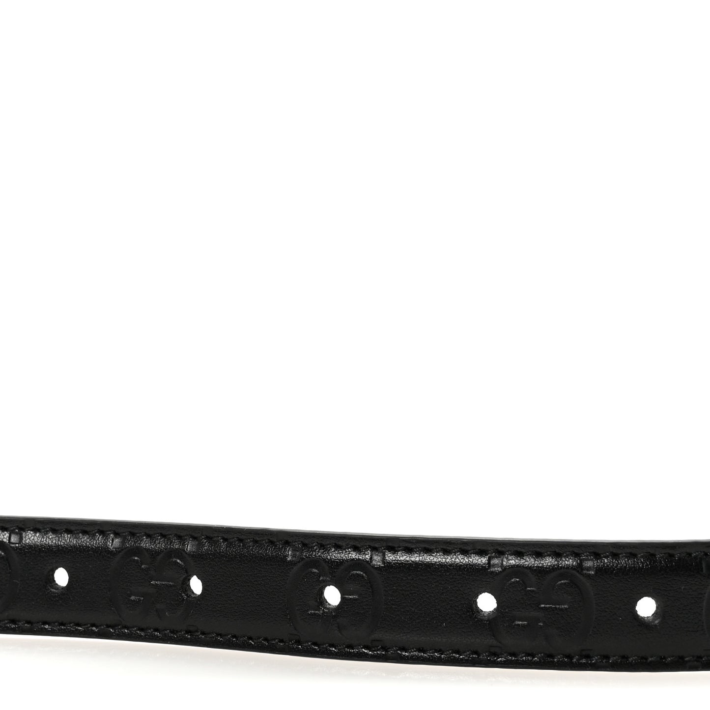 Plutone Calfskin Guccissima Palladium Double G 20mm Belt  85 34 Black