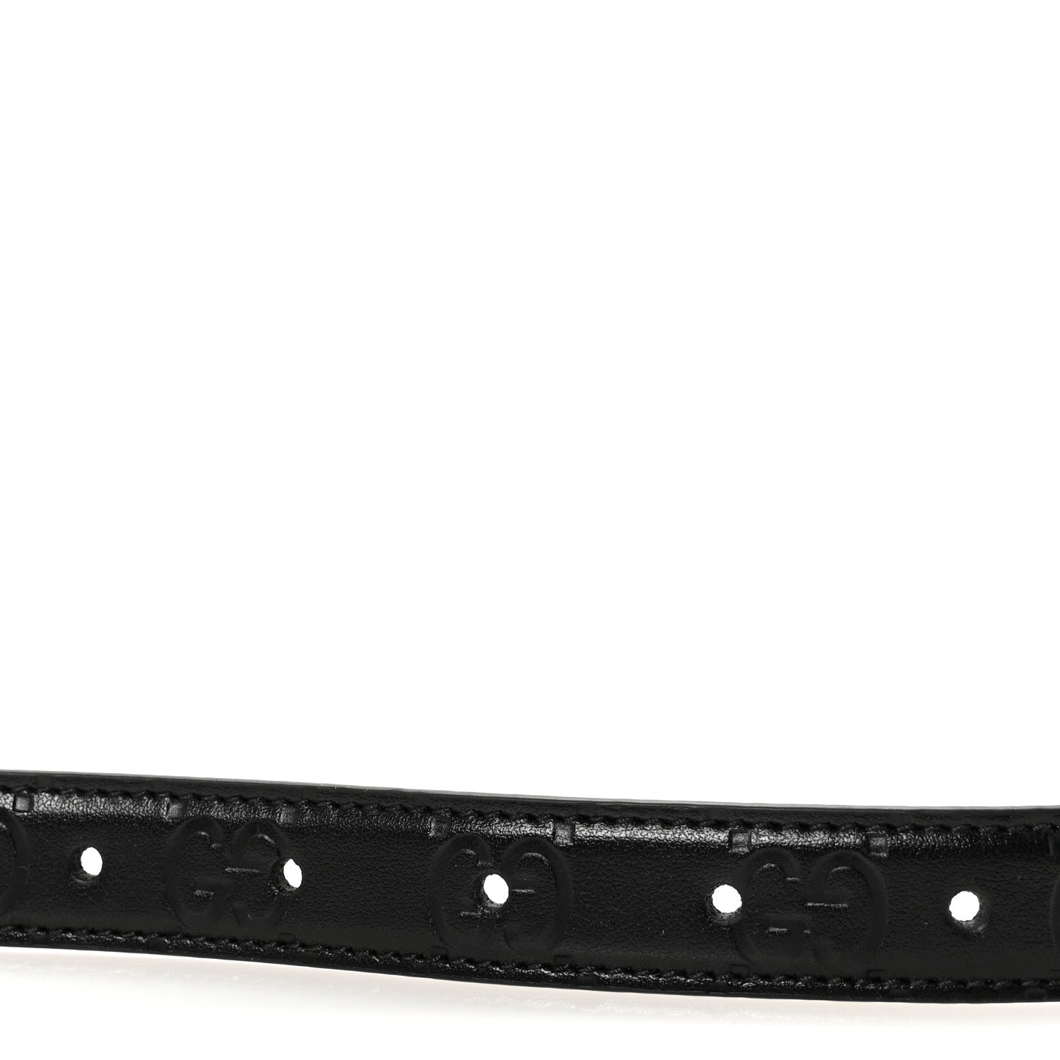 Gucci Plutone Calfskin Guccissima Palladium Double G 20mm Belt  85 34 Black 3 of 5