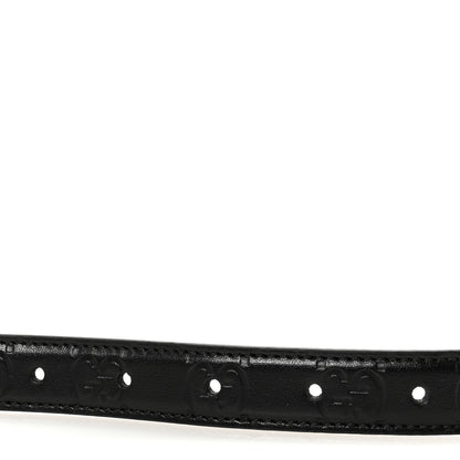 Gucci Plutone Calfskin Guccissima Palladium Double G 20mm Belt  85 34 Black 3 of 5