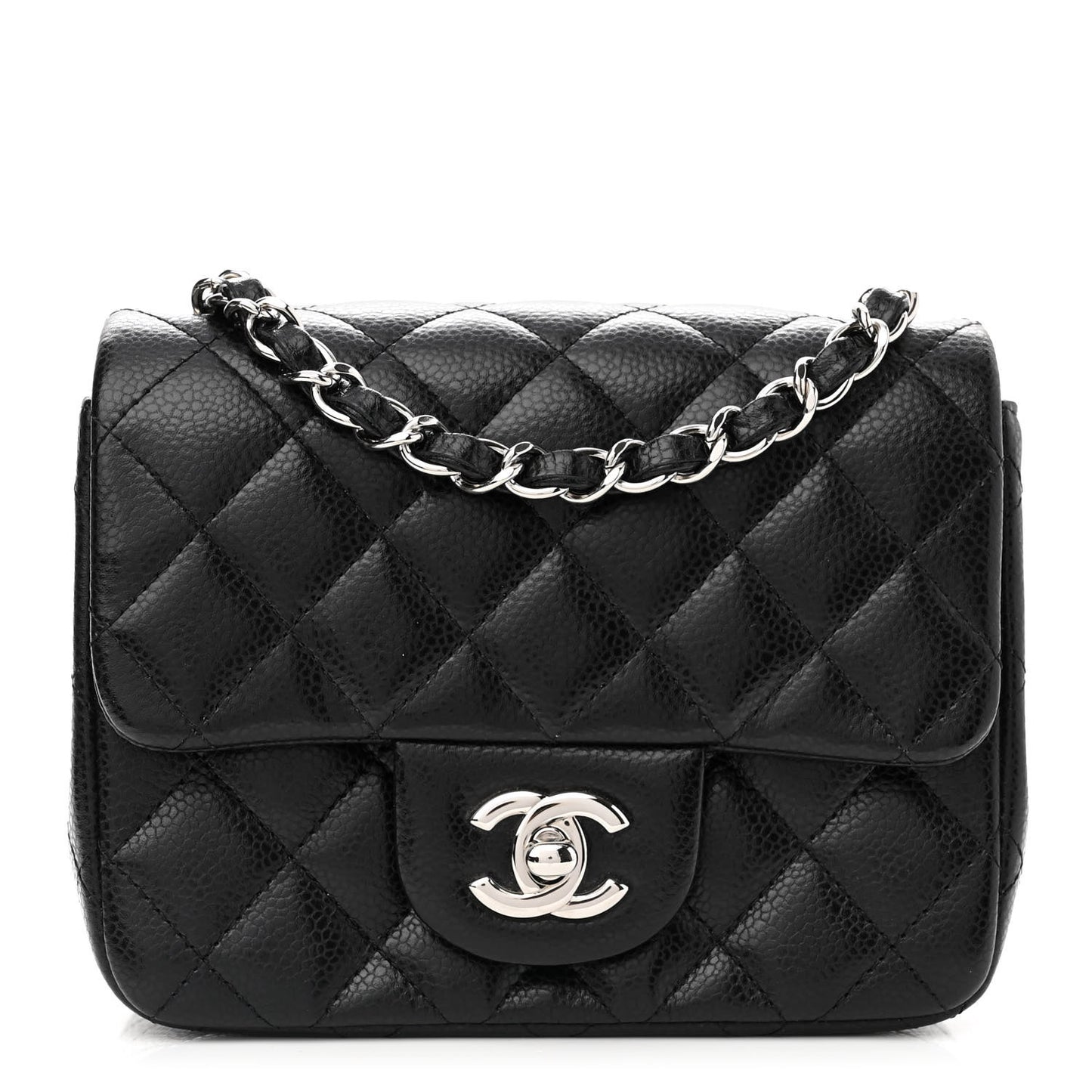 Caviar Quilted Mini Square Flap Black