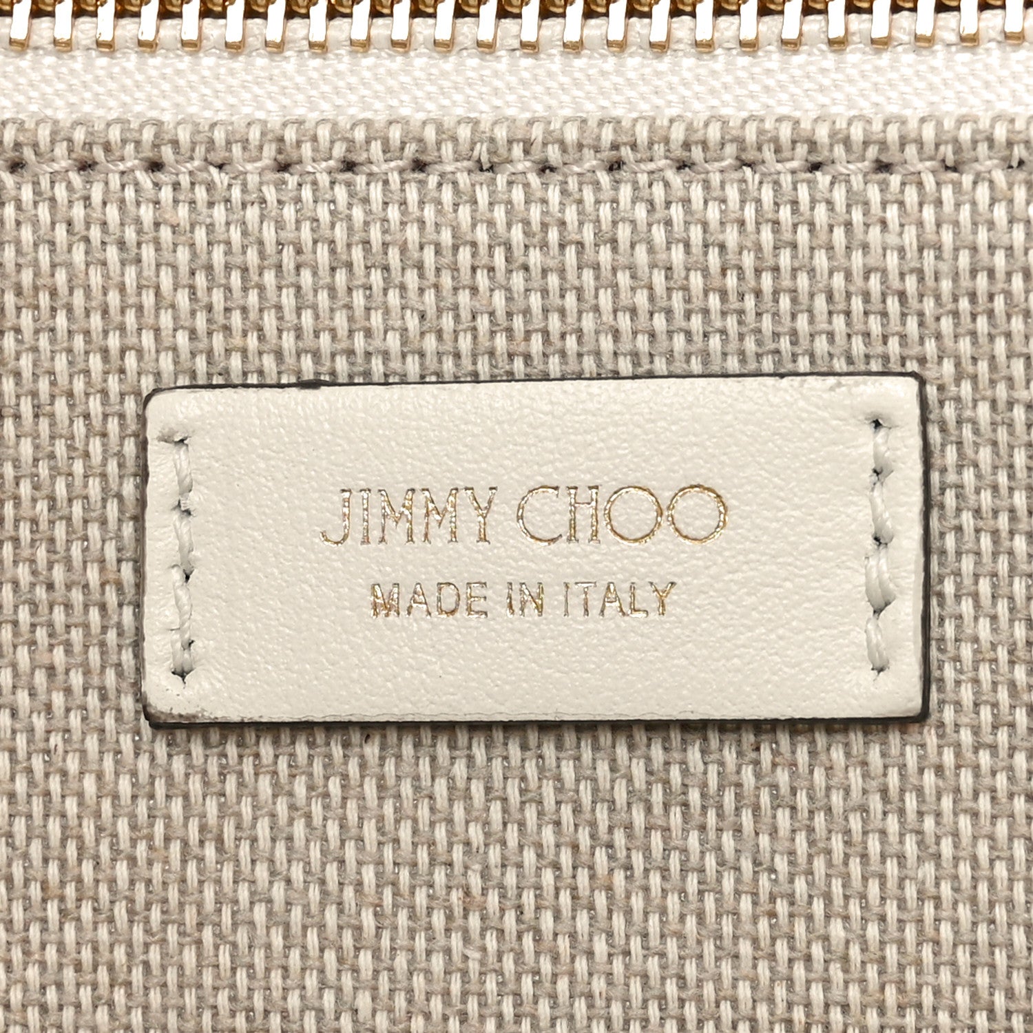 Jimmy Choo JC Logo Jacquard Lurex Soft Shiny Calfskin Medium Varenne Tote Bag Latte Gold Light Gold 6 of 9