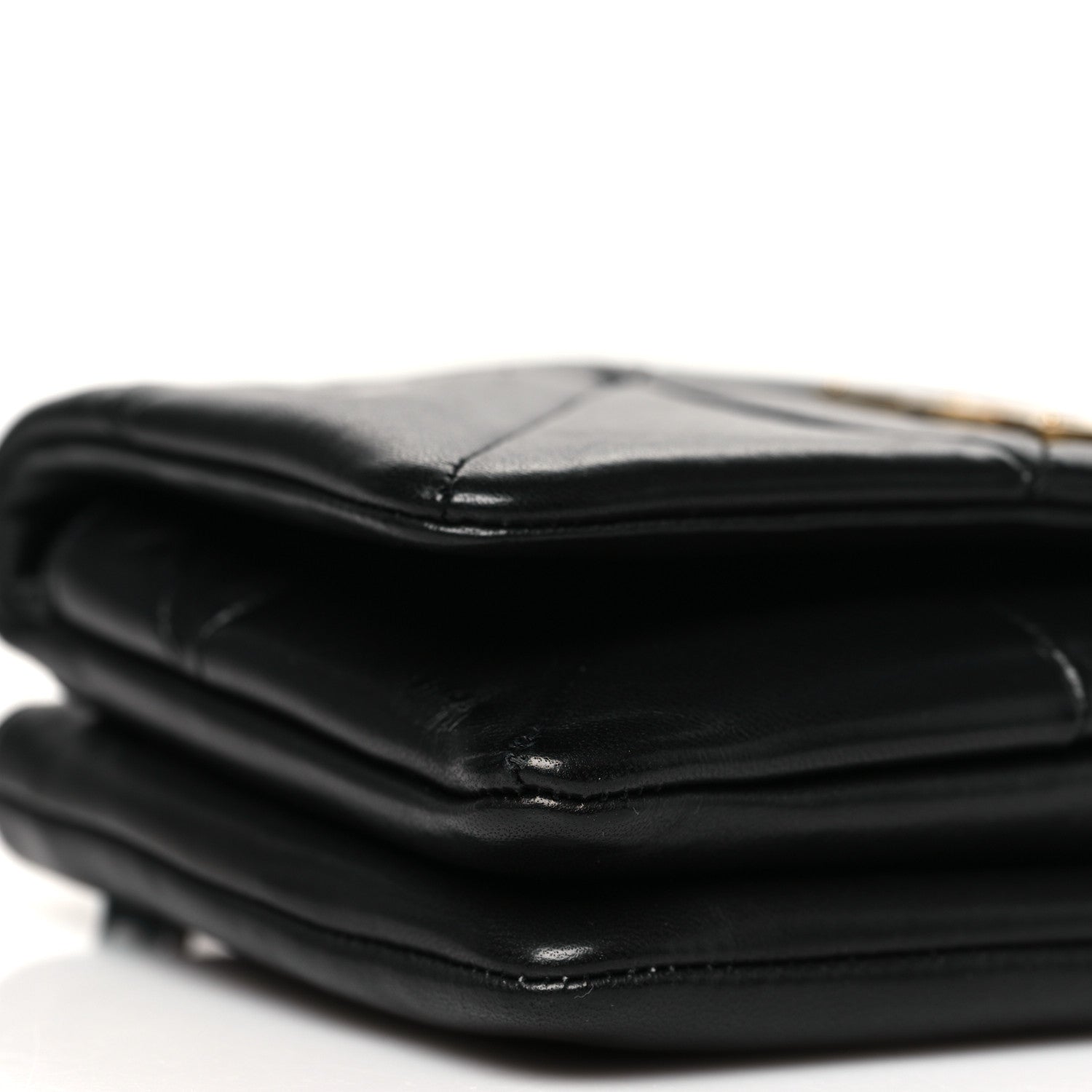 Saint Laurent Lambskin Patchwork Monogram Jamie Chain Wallet Black 8 of 9