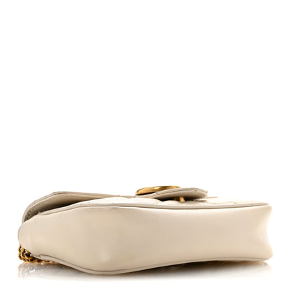 Gucci Calfskin Matelasse Super Mini GG Marmont Shoulder Bag White 4 of 14