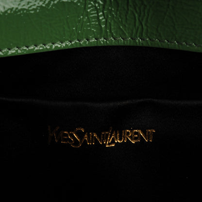 Saint Laurent Textured Patent Large Belle De Jour Clutch Green 6 of 7
